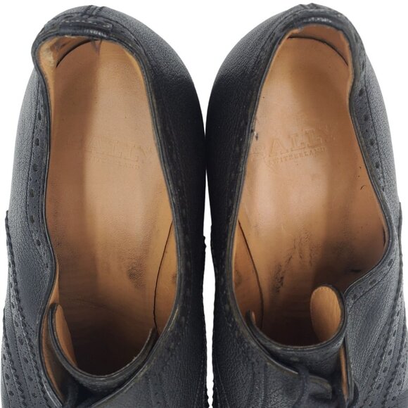 Vintage Bally Switzerland Dress Shoes Men size 9.5 Black Leather Wingtip Oxfords main image 7